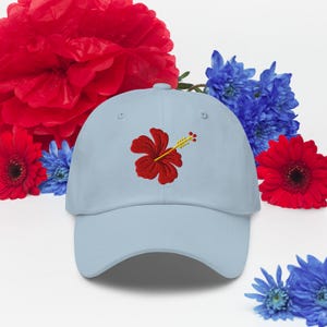 Puerto Ricaanse Hibiscus Cap Rode Flor de Maga Hoed Boricua Pride Baseball Cap Puerto Rico Vlag Kleuren Caribische Bloem Cadeau voor Puerto Ricaanse
