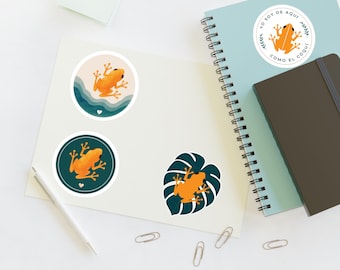 Coqui Sticker Set | Puerto Rican Tree Frog Stickers, Boricua Decor, Puerto Rico Gift