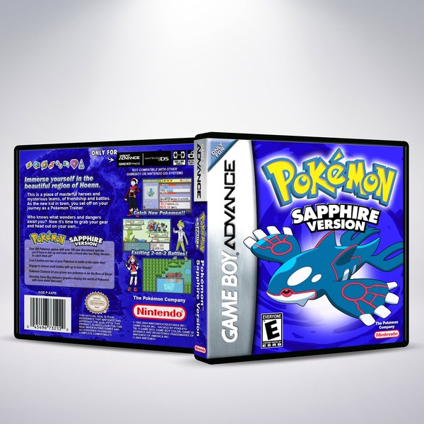 Custom Case - Pokémon Sapphire - No Game - No Manual - Gameboy Advance - GBA case