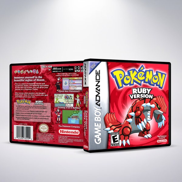 Custom Case - Pokémon Ruby - No Game - No Manual - Gameboy Advance - GBA case