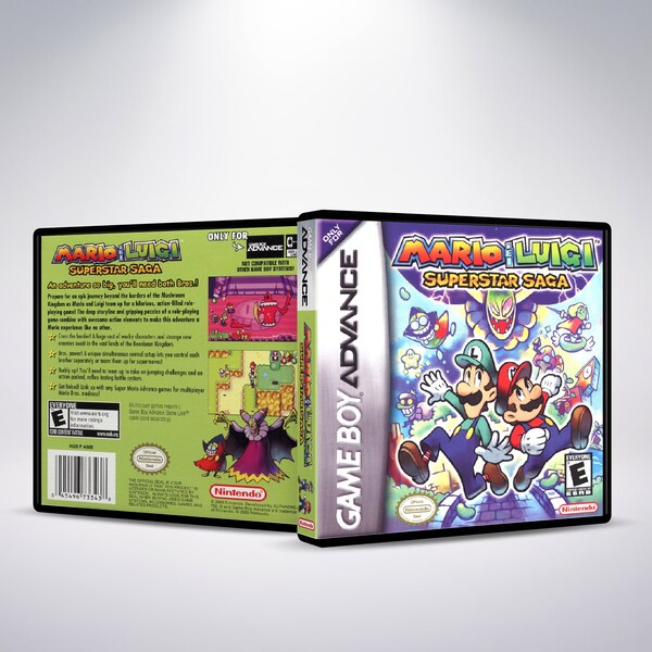 Custom Case - Mario & Luigi Superstar Saga - No Game - No Manual - Gameboy Advance - GBA case