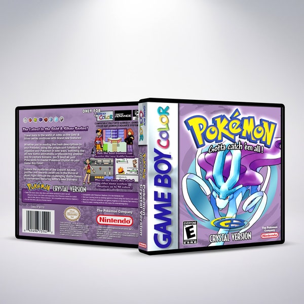 Custom GBC Game Case - Pokemon Crystal Version - No Game - No Manual - Gameboy Color - GBC case