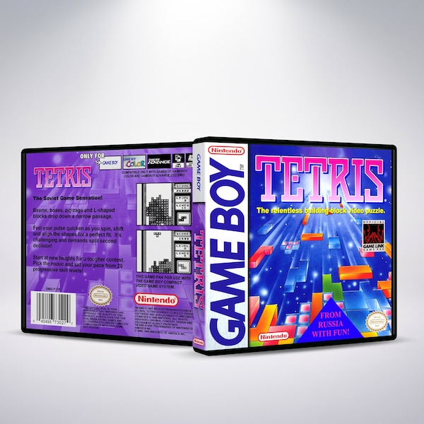 Custom GB Game Case - Tetris - No Game - No Manual - Gameboy - GB case