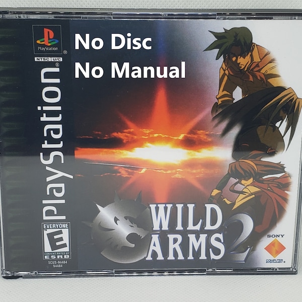 Wild Arms 2 Reproduction Case - No Disc - No Manual - PS1 - Sony PlayStation 1