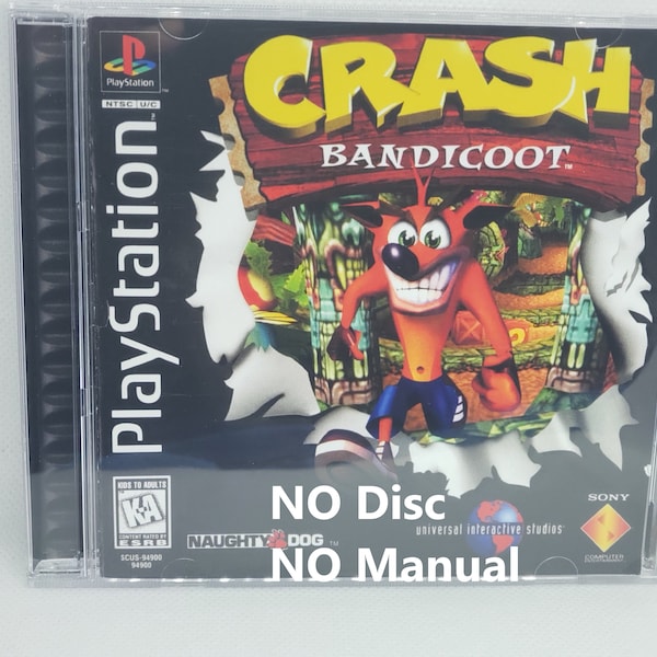 Crash Bandicoot Reproduction Case - No Disc - No Manual - PS1 - Sony PlayStation 1