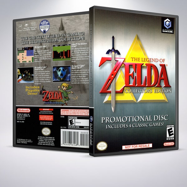 Custom Case - Zelda Collectors Edition - No Disc - No Manual - GameCube