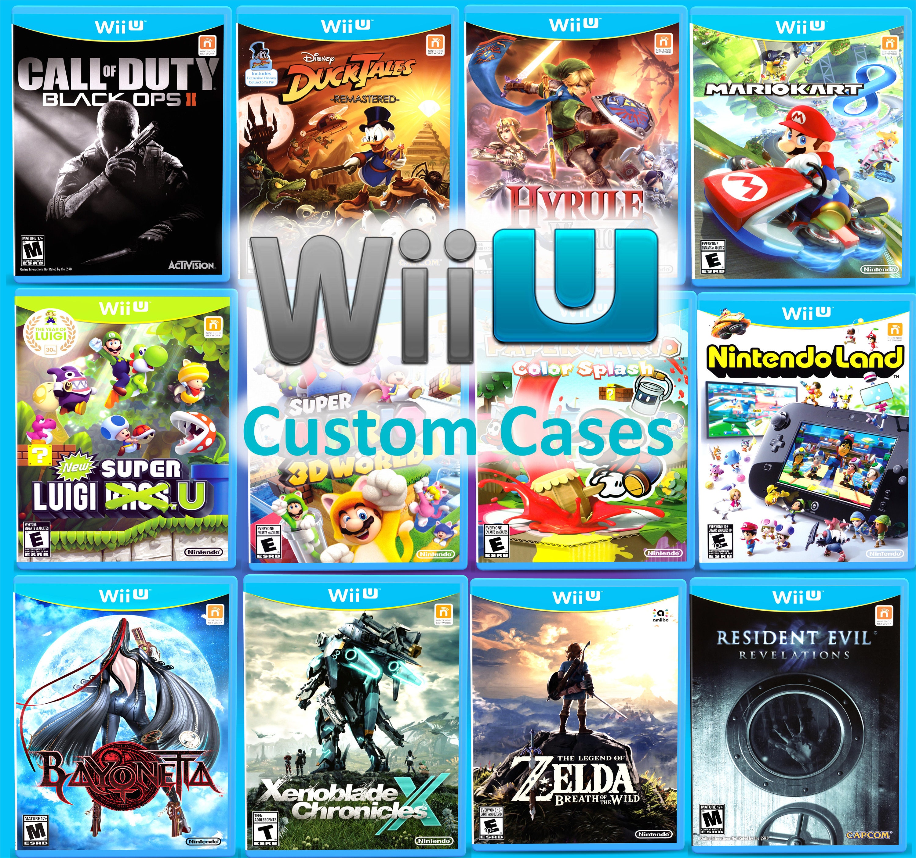 Custom Case - Wii U - No Disc - No Manual - Custom Game Case