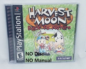 Harvest Moon Reproduction Case - No Disc - No Manual - PS1 - Sony PlayStation 1 - Custom Game Case