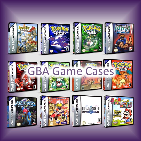 Custom GBA Game Case - Choose Game Case - No Game - No Manual - Gameboy Advance - GBA case