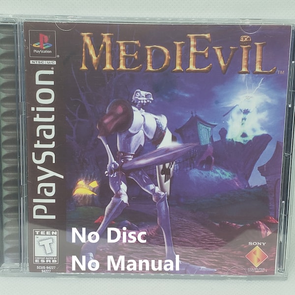 MediEvil Reproduction Case - No Disc - No Manual - PS1 - Sony PlayStation 1