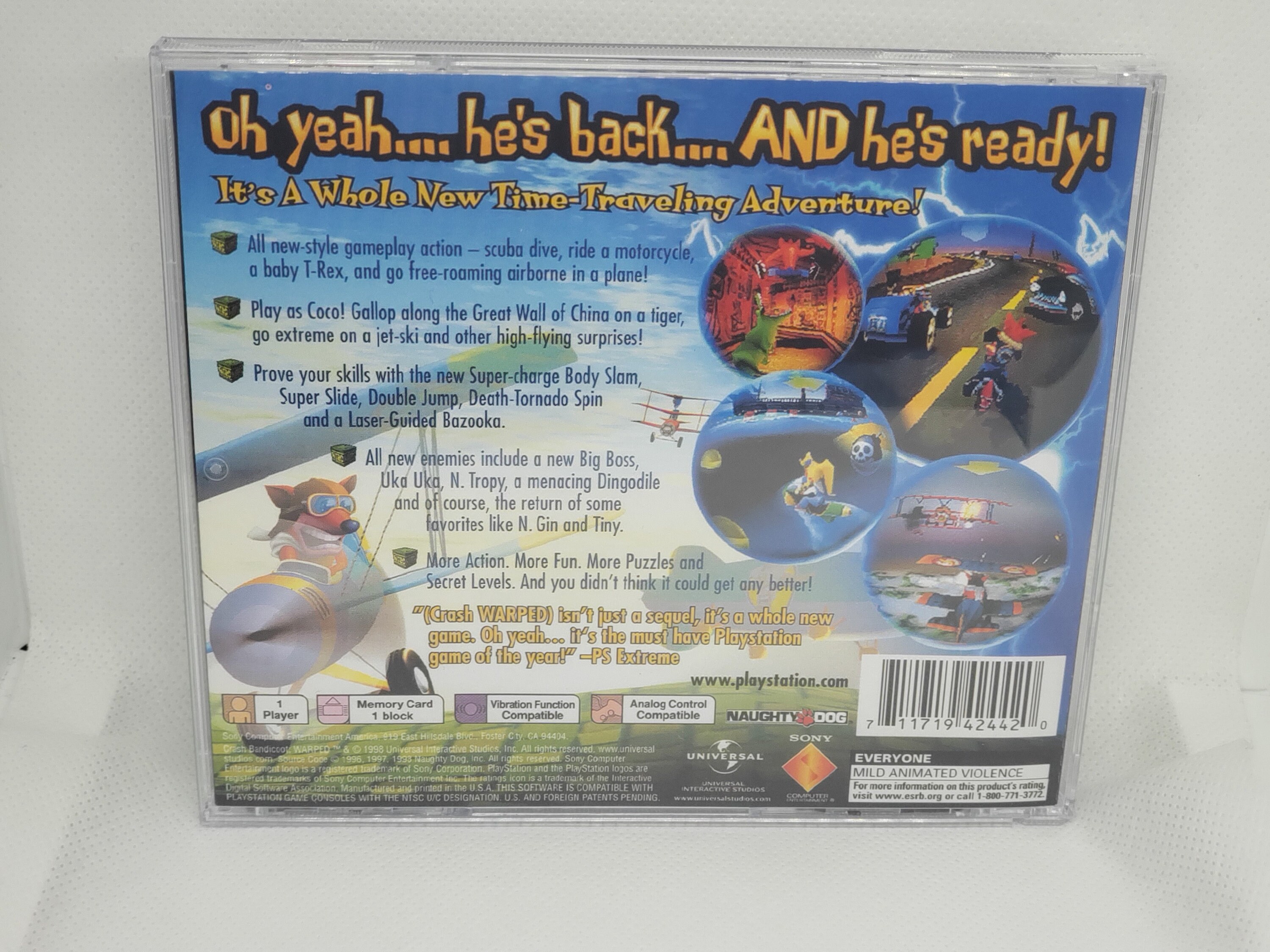 CRASH BANDICOOT 1 2 3 Cortex Warped PlayStation COMPLET AUTHENTIQUE PS1