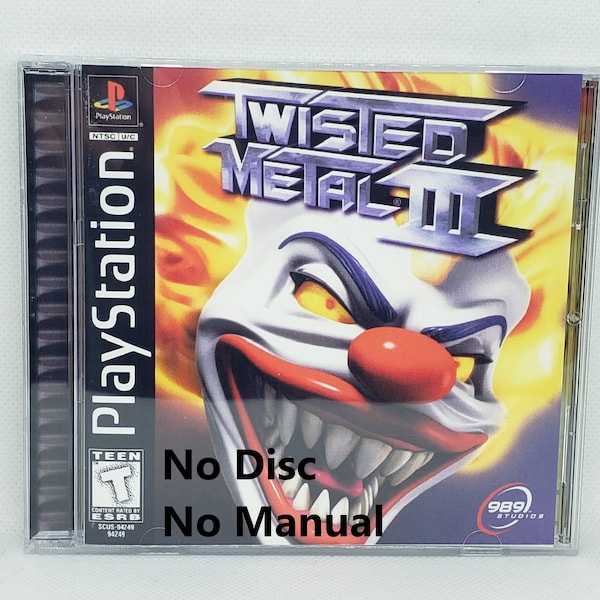 Twisted Metal 3 Reproduction Case - No Disc - No Manual - PS1 - Sony PlayStation 1