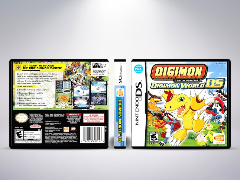 Puede incluir: Un cartucho de juego Nintendo DS para Digimon World DS. La parte frontal del cartucho presenta un personaje Digimon amarillo con detalles rojos y naranjas. El juego est&aacute; clasificado como E para todos por la PEGI.