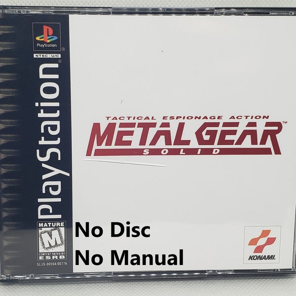 Metal Gear Solid Reproduction Case - No Disc - No Manual - PS1 - Sony PlayStation 1