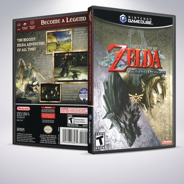 Custom Case - Zelda Twilight Princess - No Disc - No Manual - GameCube