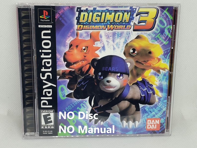 Digimon World 3 Reproduction Case No Disc No Manual PS1 Sony PlayStation 1 image 1