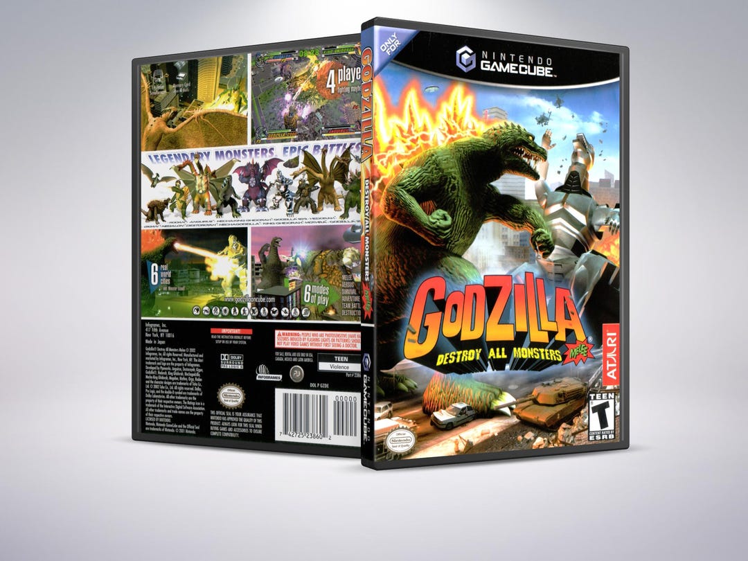 Godzilla Gamecube Roster Custom Case - Godzilla Destroy All Monsters - No Disc - No Manual ...