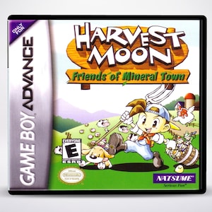 Custom Case - Harvest Moon Friends of Mineral Town - No Game - No Manual - Gameboy Advance Game Case - GBA Game Case - Custom Game Case