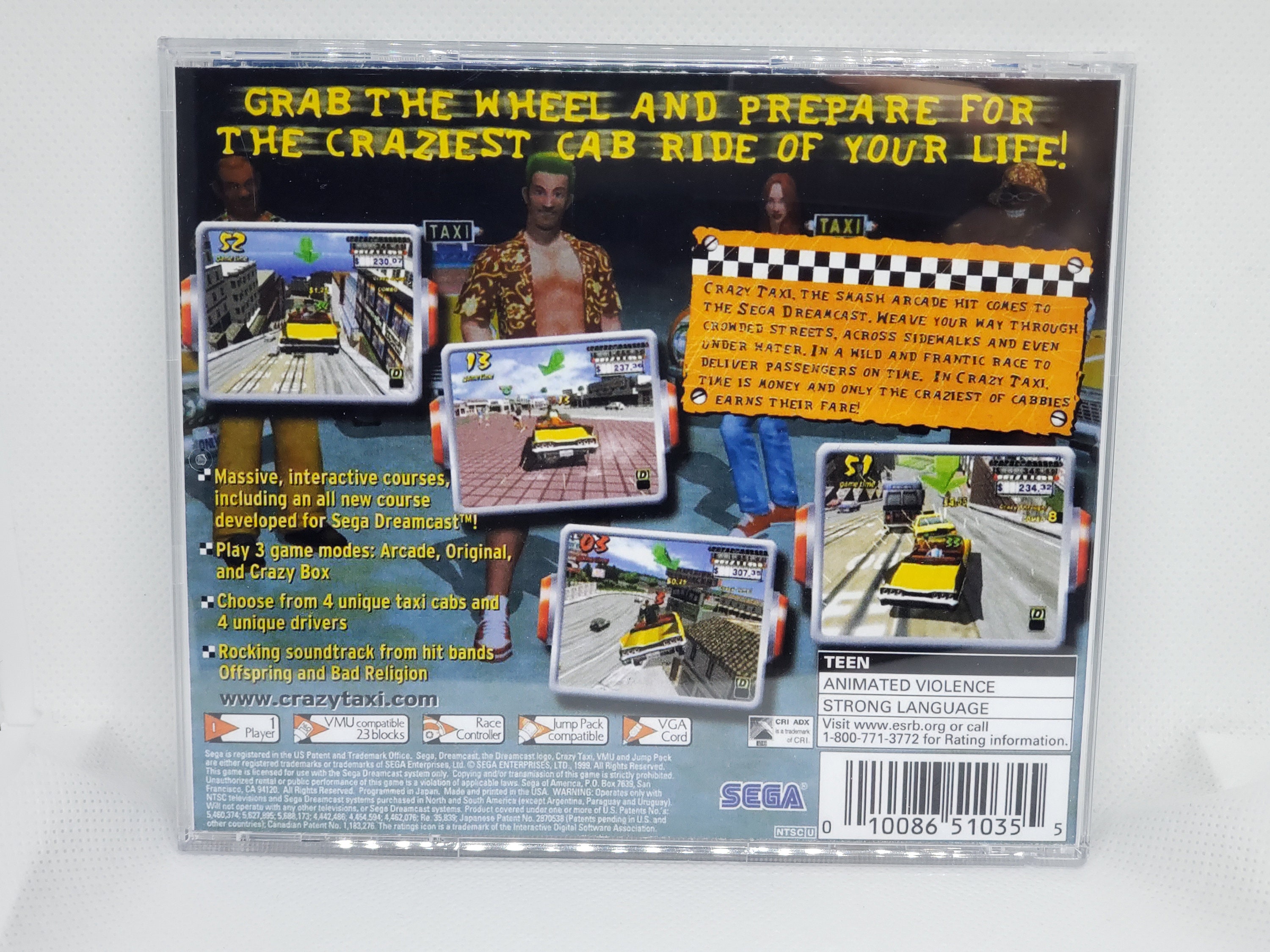 Crazy Taxi Reproduction Case - No Disc - No Manual - Sega