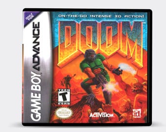 Custom Case - Doom - No Game - No Manual - Gameboy Advance Game Case - GBA Game Case - Custom Game Case