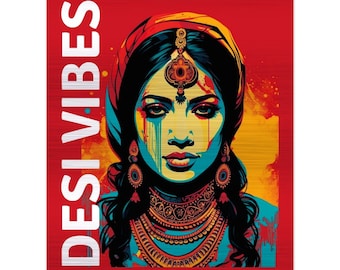 Brushed Aluminum Print | Desi Vibes | Powerhouse Indian Woman | Strong Woman