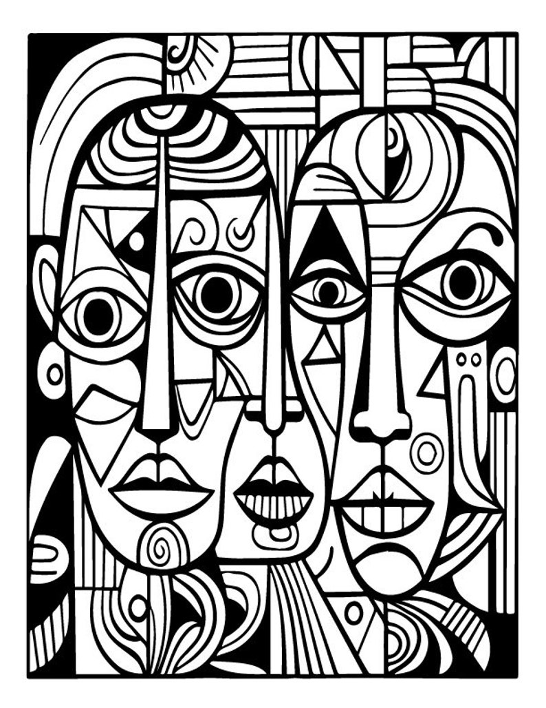 Picasso Faces Coloring Pages 50 Printable Coloring Pages Abstract