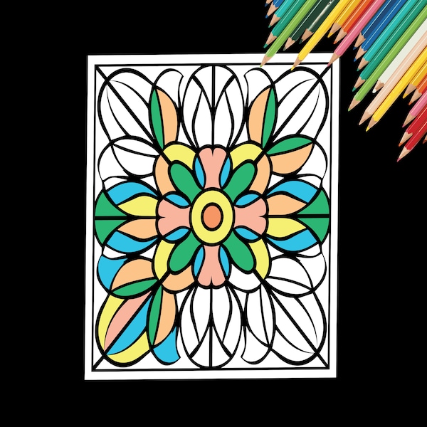 Abstract Coloring Pages | 50 Printable Coloring Pages | Pattern Coloring Pages | Relaxing Coloring Pages | Stress Relief Coloring