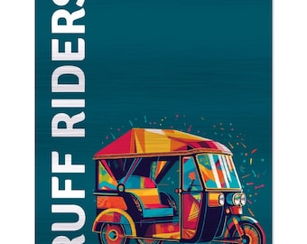 Brushed Aluminum Print | Ruff Riders | Rickshaw | Tuk Tuk