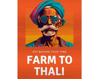 Brushed Aluminum Print | Farm To Thali - Daal | Bhaat | Shaak | Rotli