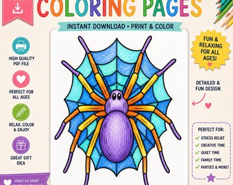 Halloween kleurplaten voor kinderen – 25 schattige en griezelige ontwerpen, printbaar PDF-bestand