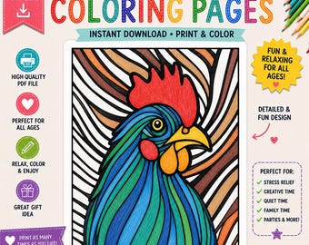 Spirit Animals Coloring Pages: 50 Printable Designs (Digital Download)