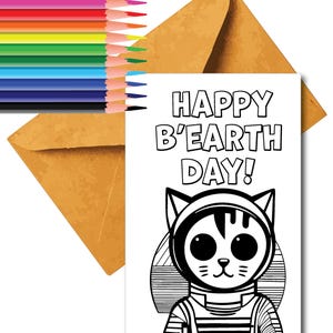 Cartões para colorir Space Animals 3-Pack | Cartão para colorir DIGITAL | Cartões de felicitações para colorir | Download instantâneo | Download de arquivo para impressão