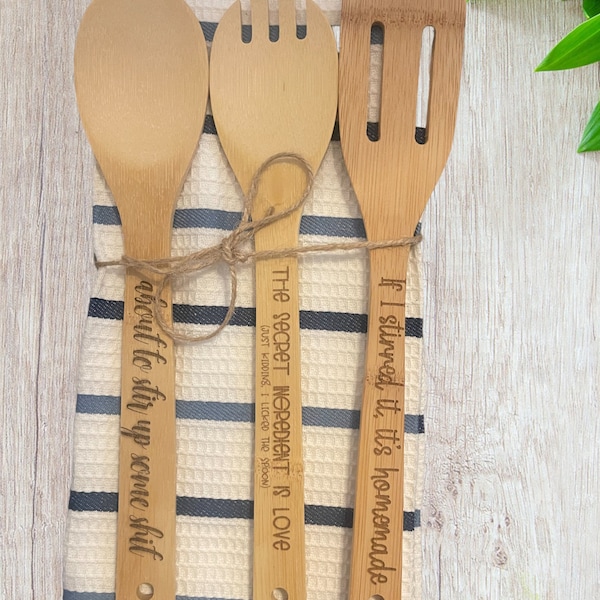 Engraved funny Wording Wooden Spoons, Mother's Day gift, Housewarming Gift