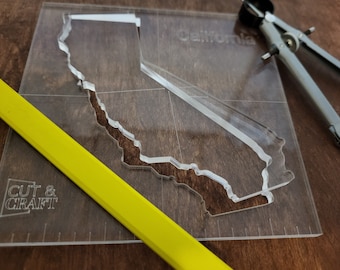 All 50 US States *Pick Your STATE* Router Template - Woodworking-Leatherworking-Acrylic Templates Usa State / Small, Med, Large & XL Sizes