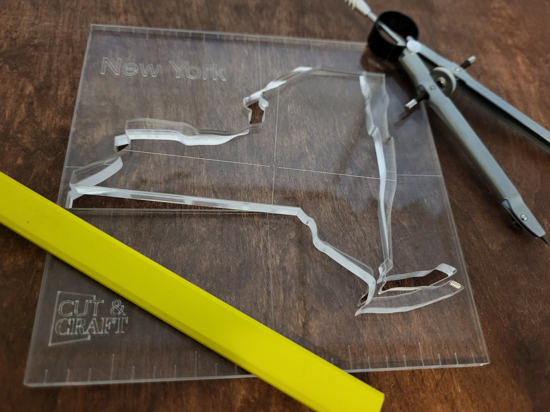 US State New York Router Template Woodworkingleatherworkingacrylic