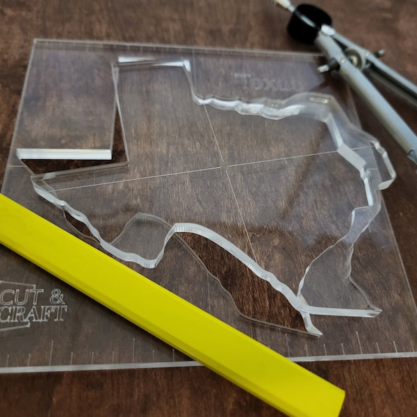 US State Texas Router Template - Woodworking-Leatherworking-Acrylic Templates Usa State / Small, Med, Large & XL Sizes - FREE Shipping!