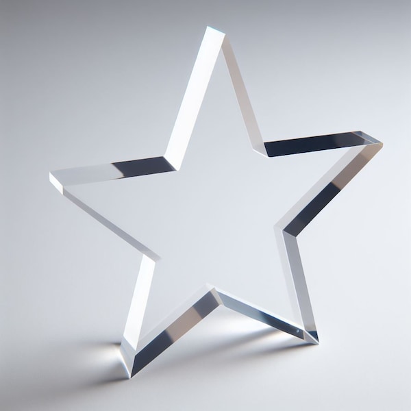 Any Size & Thickness - Clear Acrylic Star Shape - Shape Blanks - DIY Crafting | Cake Base |  Mineral | Toy | Sculpture Displays | Photo Prop