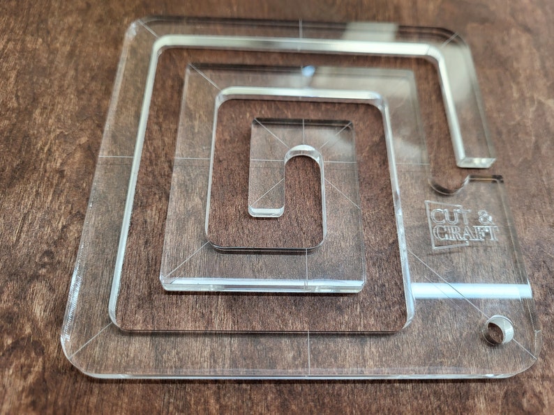 CUBE Free Motion Quilting Templates 1/8 3.18mm Acrylic Template for DIY