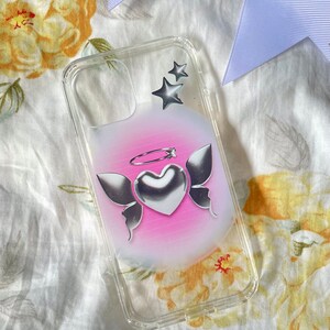 Clear IPhone Case Graphic Printed Cute Aesthetic Heart Aura for Gift or Decoration