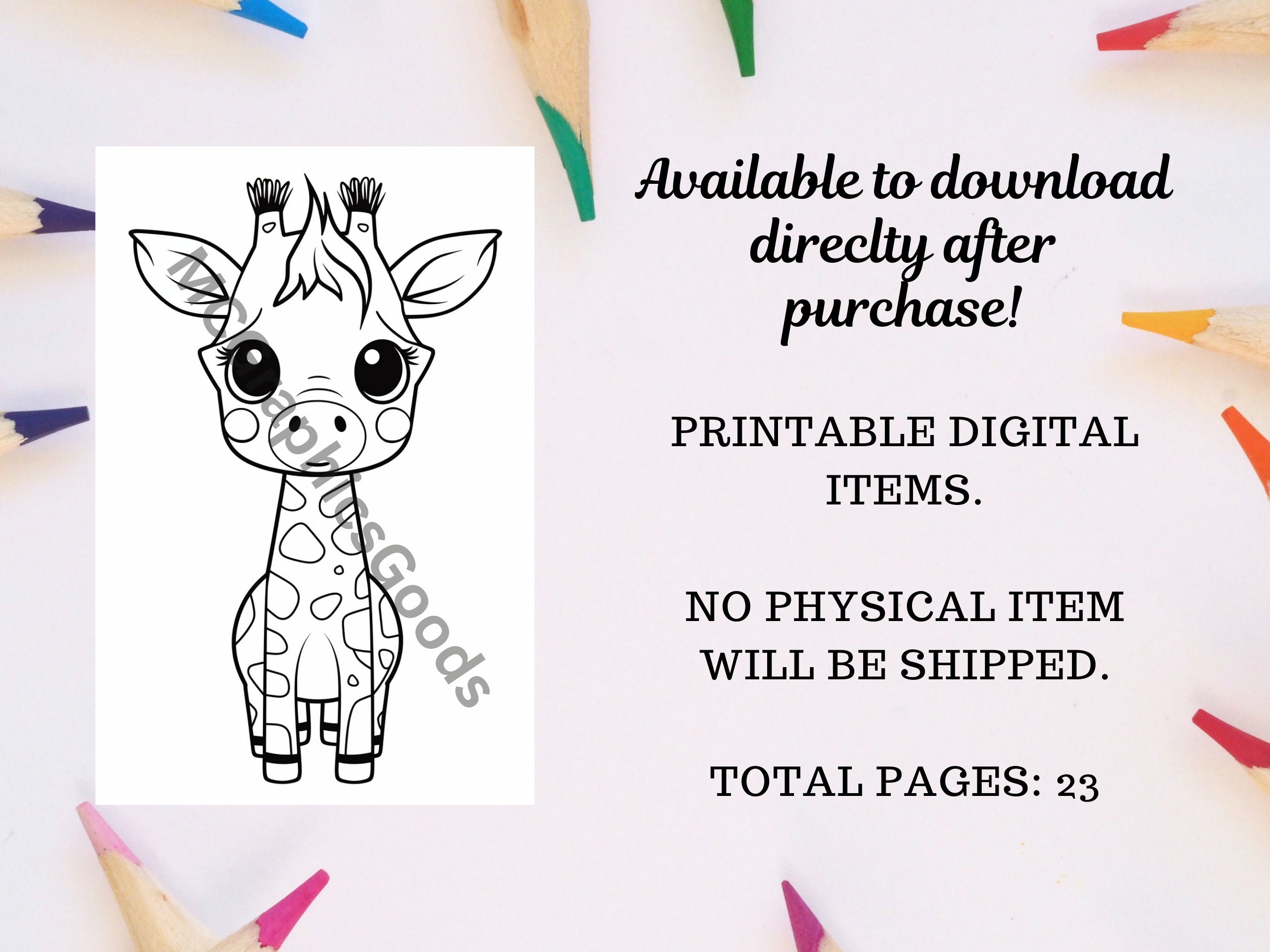 Animal Coloring Page Bundle With 23 Zoo Pages for Kids & Teens Cute ...