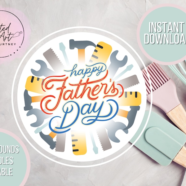 Happy Father's Day Tool Clipart, Digital Download, PNG JPG SVG, Eddie Printable, Instant Image File, Cookie Clipart, Edible Design File