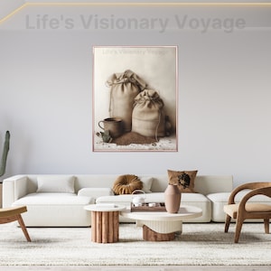 From Seed to Sip: Digital Art Print of Coffee Tree&#39;s Life Journey (2/3)