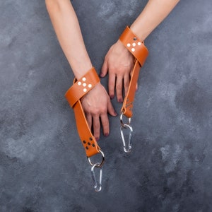 Heavy Duty Leather Suspension Cuffs, Different Color Options, For Wrist and Ankle.