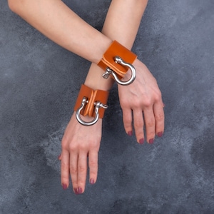 Heavy Duty Leather Shackles, Different Color Options, For Wrist.