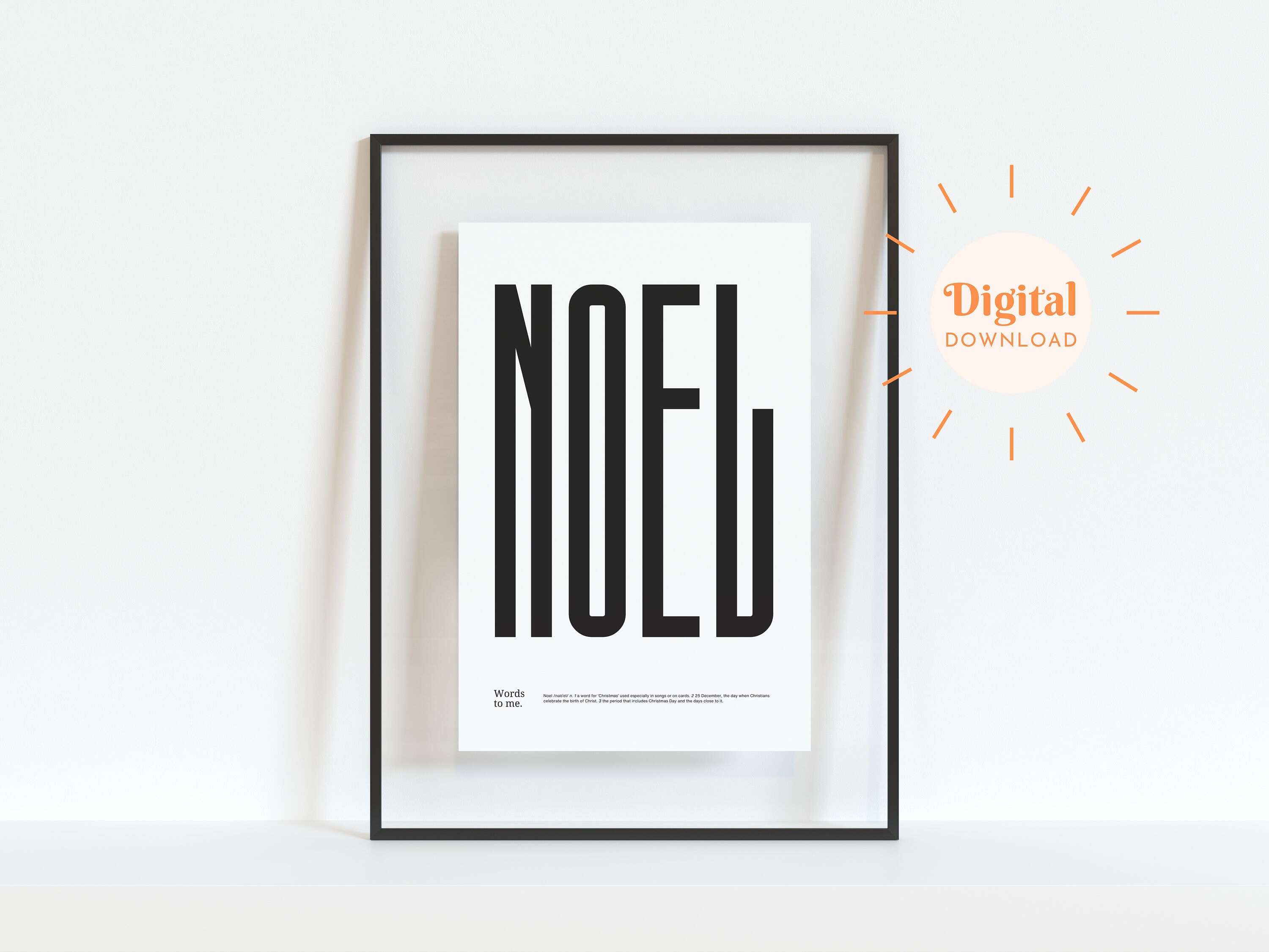 Printable Noel Definition Poster Christmas Poster Minimalist Etsy