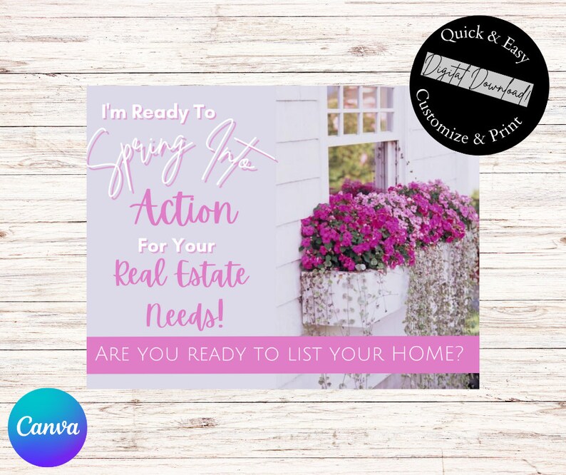 Real Estate Spring Postcard, Spring Into Action, Realtor Farming ...