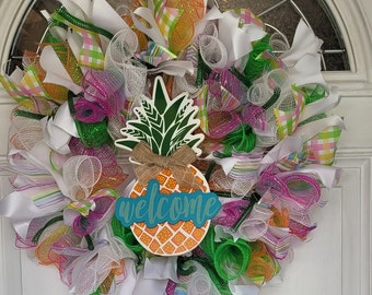 Fun Summer/Spring Colorful wreath for every door, reminds you of Spring with all the gorgeous colors