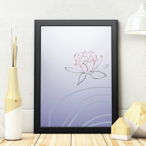 Water Lily Art Print | Water Lily Poster | July Birth Flower | Birth Month Flower | Birth Flower Art | Birth Flower Decor | INSTANT DOWNLOAD