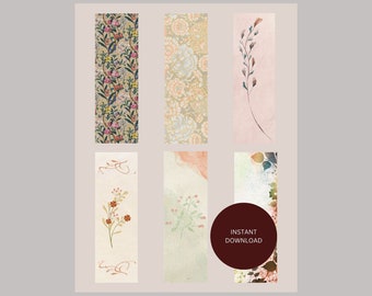 Floral Watercolor Bookmark Set (PDF, JPG, PNG)