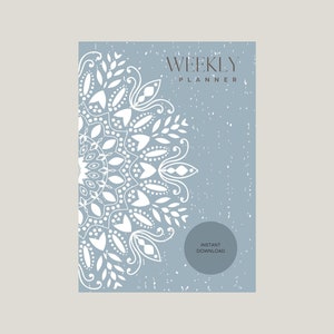 Wochenplaner zum Herunterladen | Undatierter Kalender | Minimalistischer Planer | Digitaler Wochenplaner | Wiederverwendbare Planer | Blumenmandala | SOFORTIGER DOWNLOAD